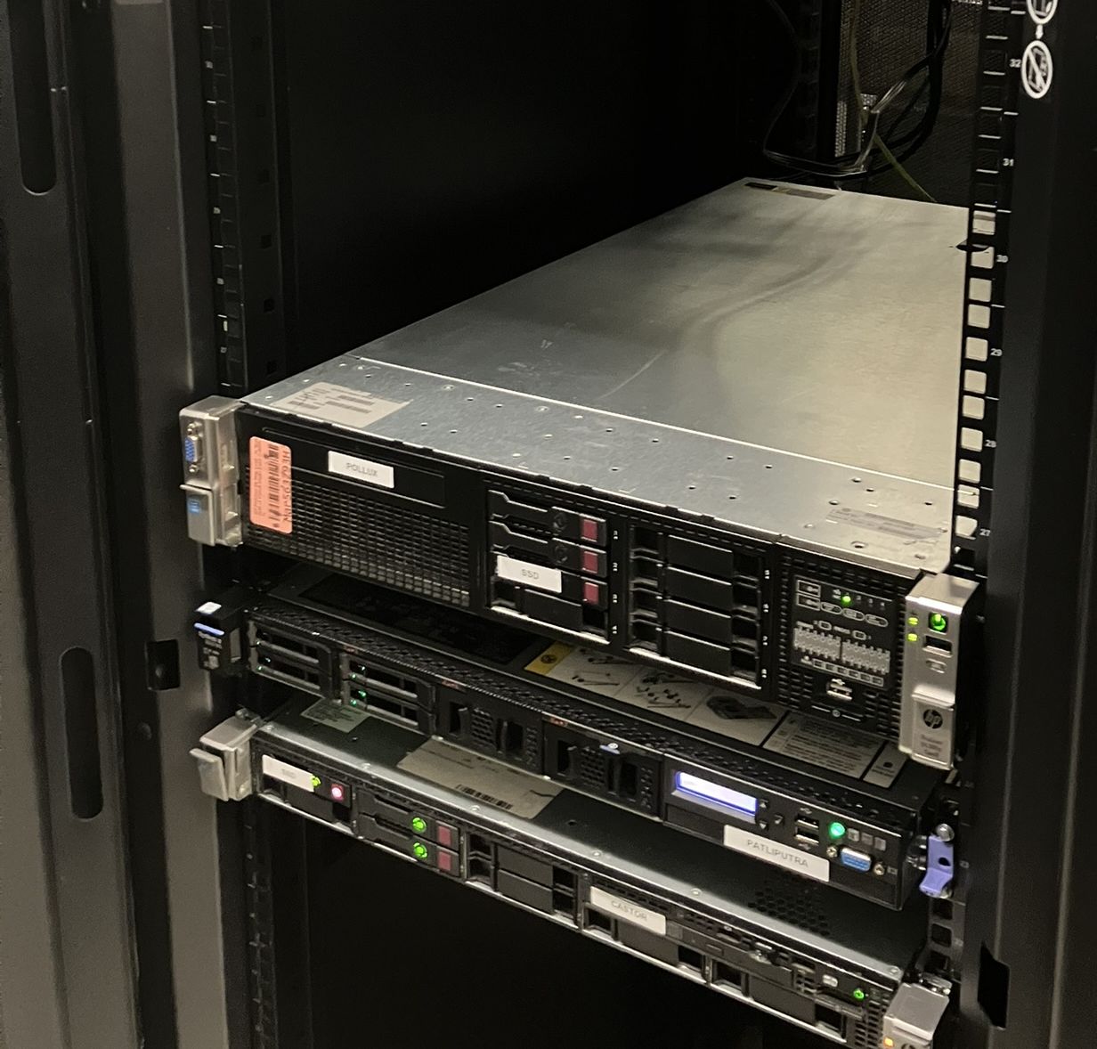 three servers in the rack