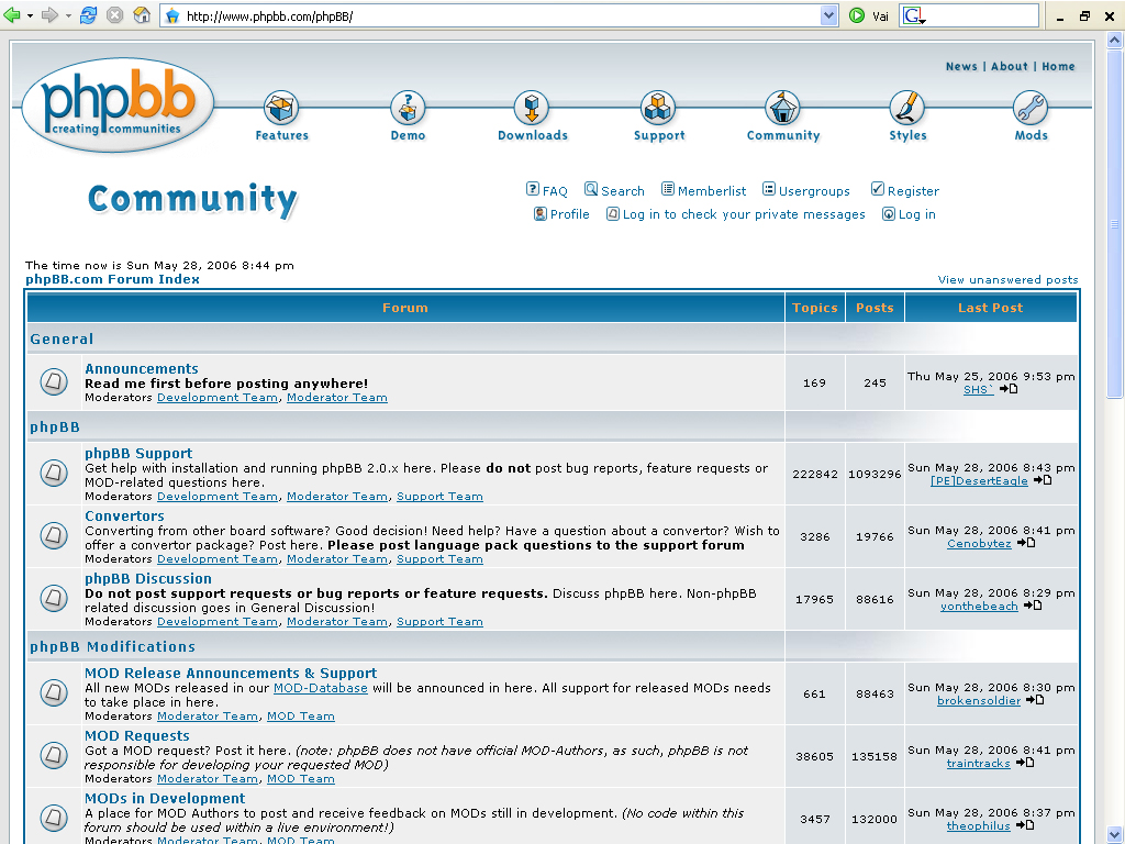 phpBB screenshot