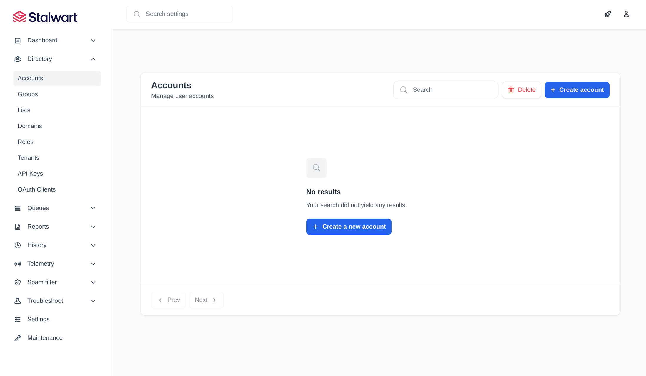 User page from Stalwart