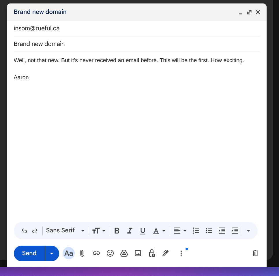 Send dialog in GMail