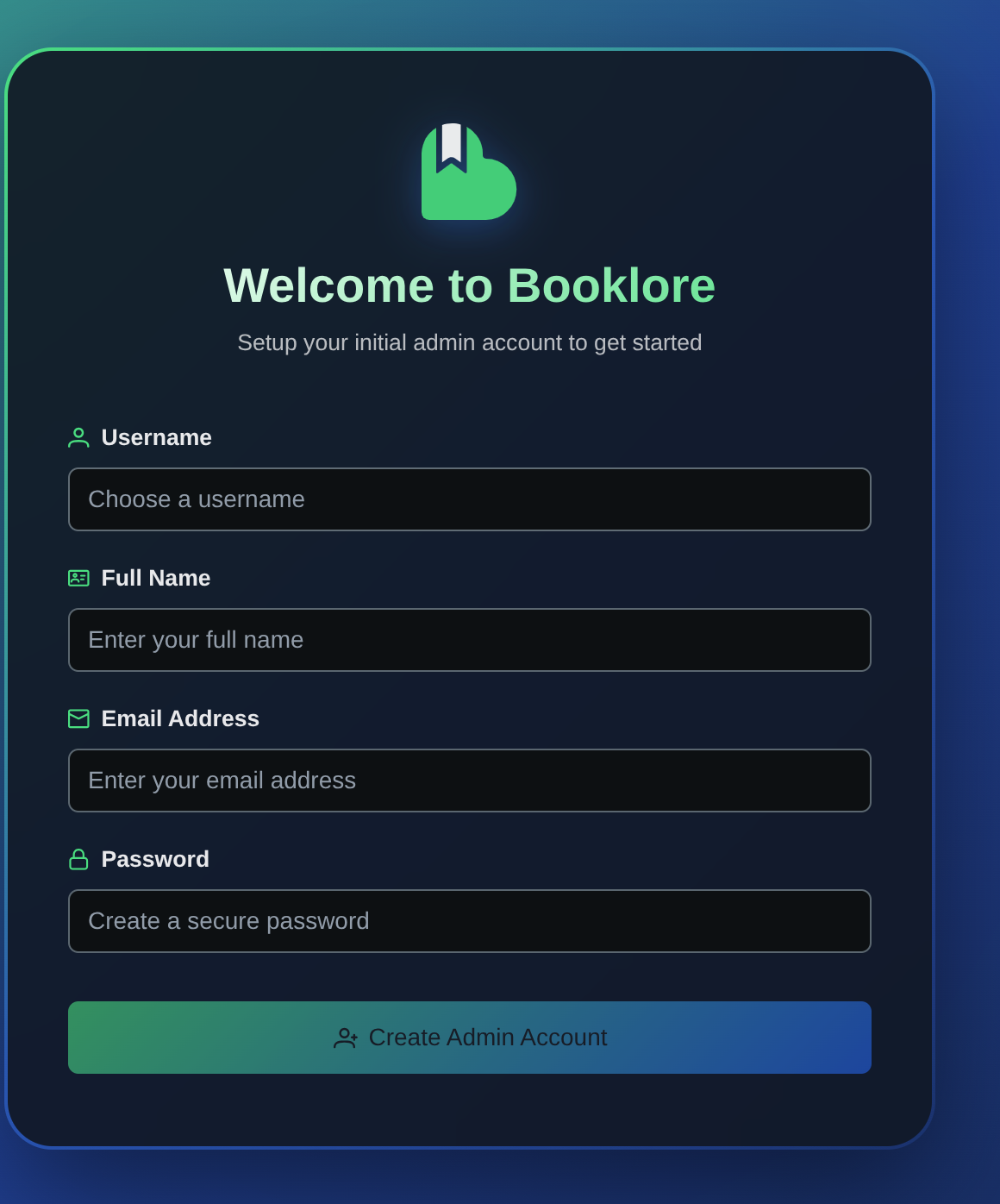 Initial user creation