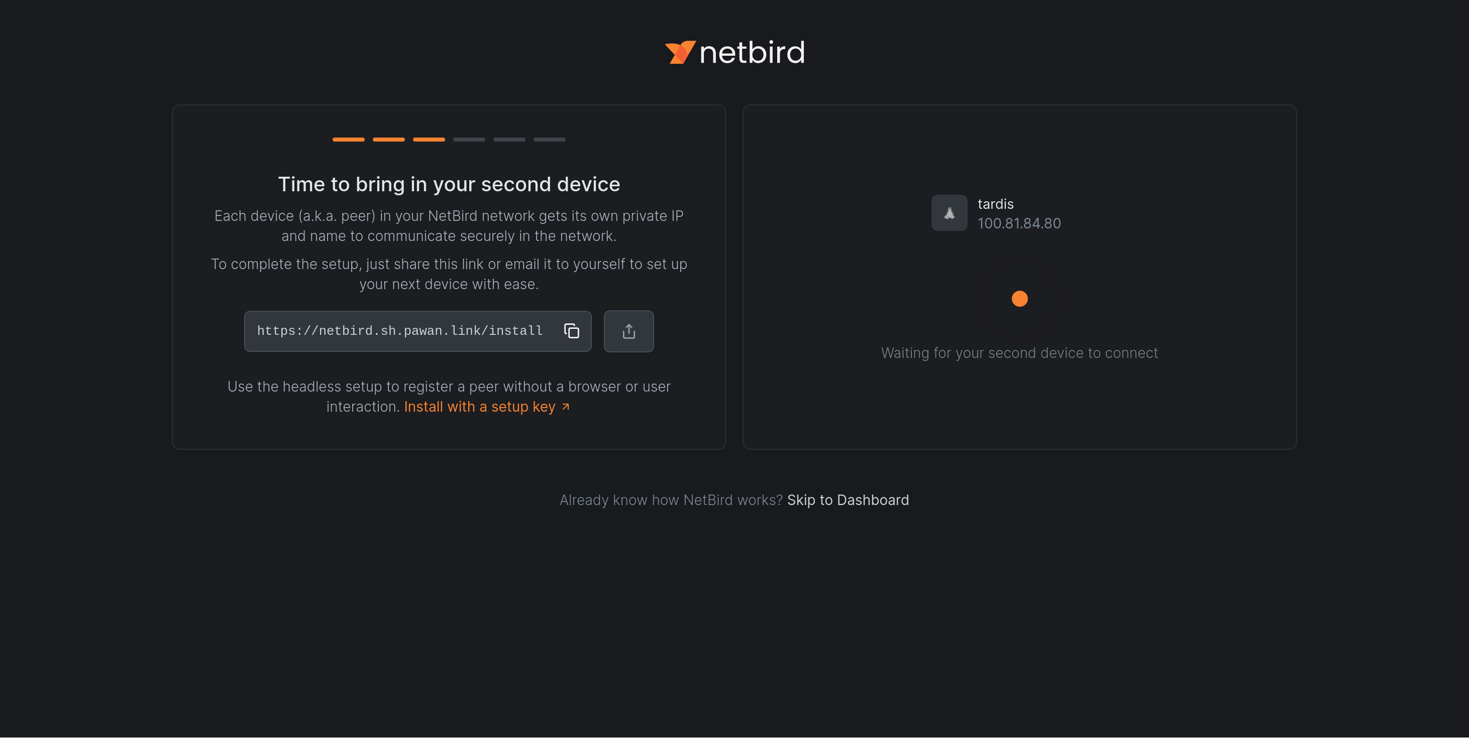 First client registered