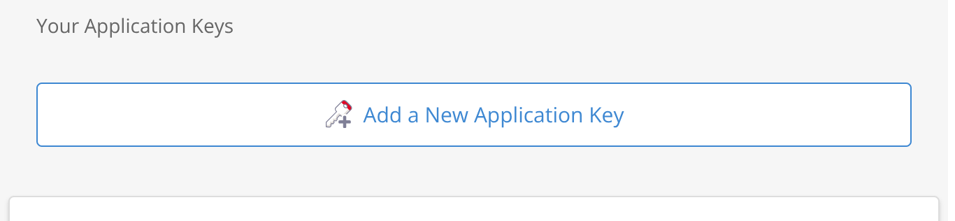 Create an application key, for real