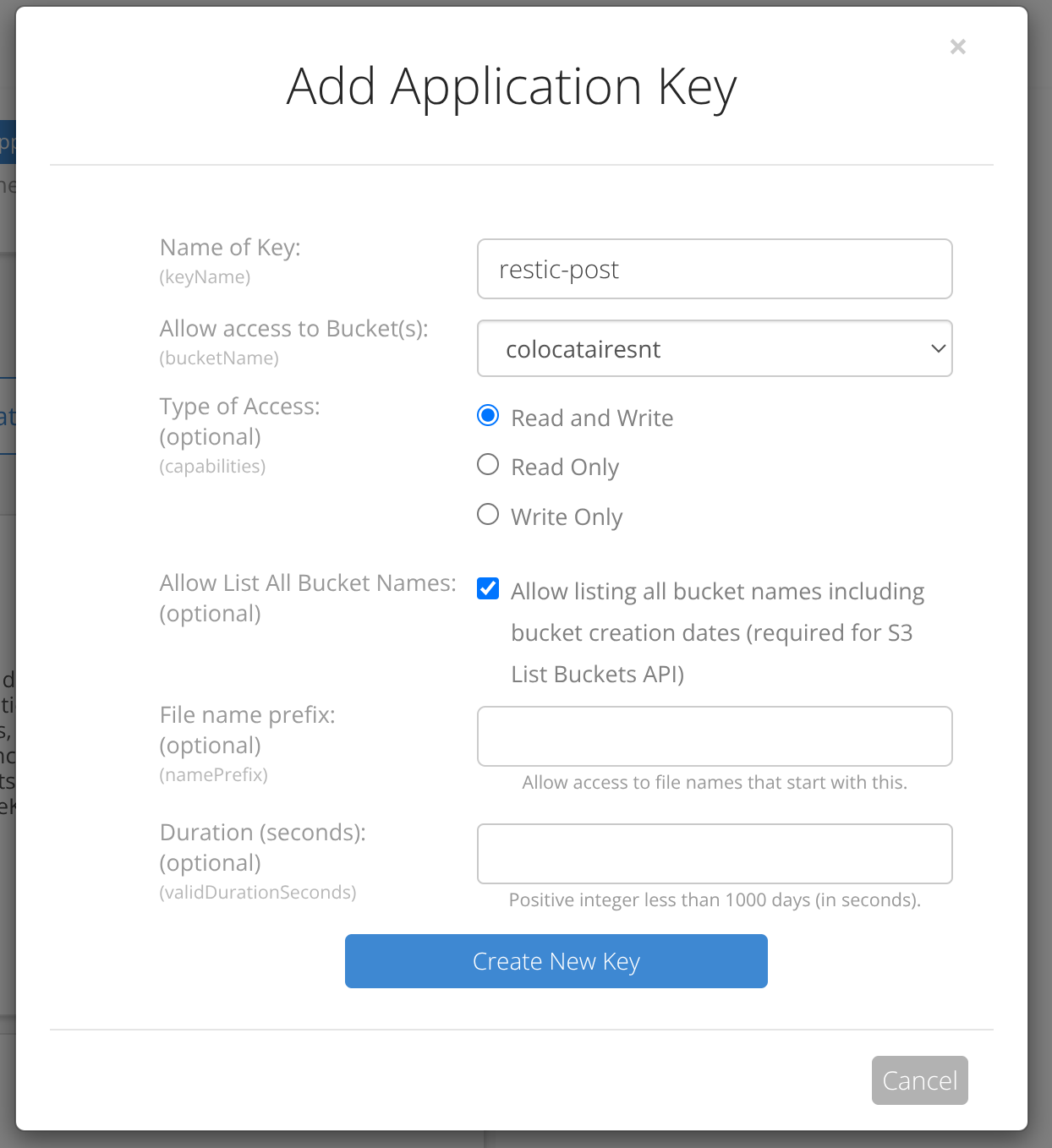 Access to one bucket